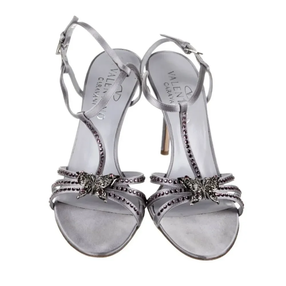 Valentino Garavani Rare Butterfly Crystal Heels 38.5 Violet Italy